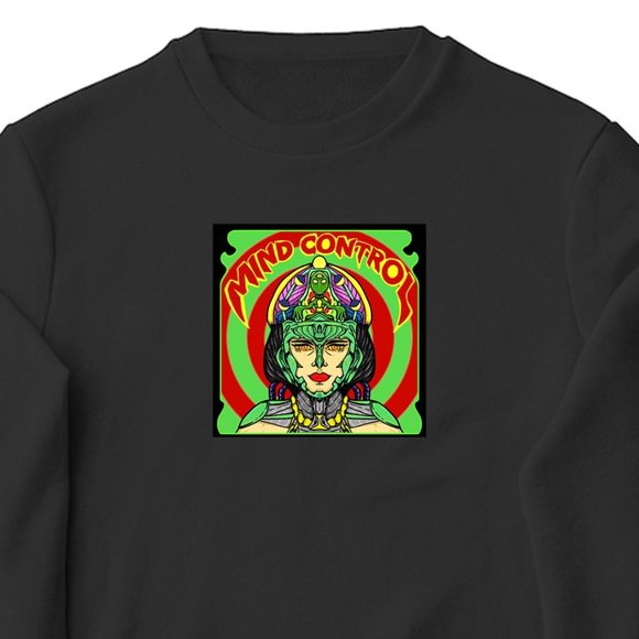 Crewneck Sweatshirt with Psychedelic Art - Picture 1 of 3